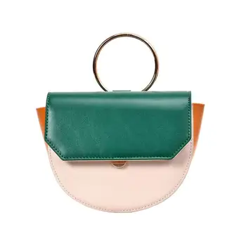 

Elegant Female Contrast color Tote Saddle bag 2019 New Quality PU Leather Women's Designer Handbag Chain Shoulder Messenger Bag