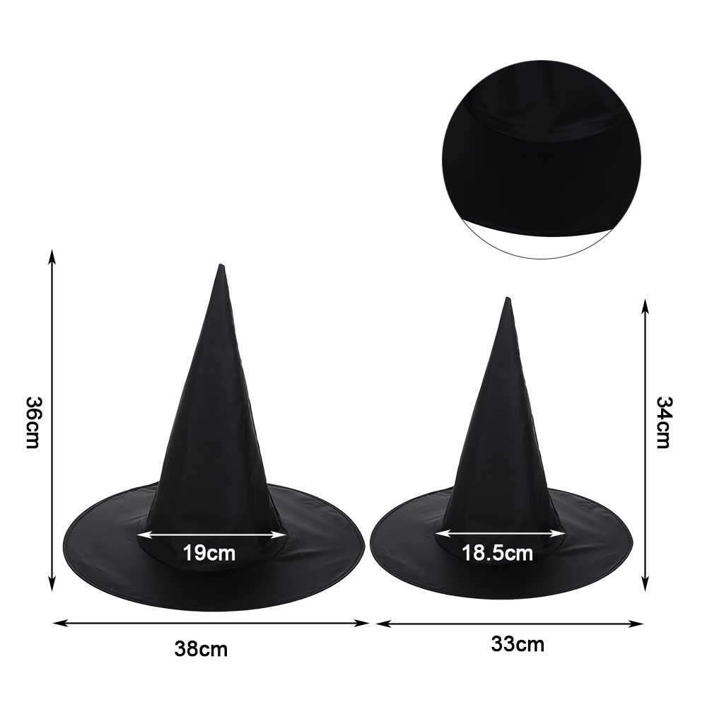 Witch Hat Halloween Fancy Dress Party Props Wizard Cap Decorative Costume Accessory Supplies Children Gift