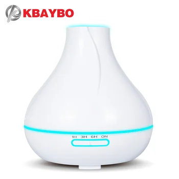

KBAYBO 400ml flat top drip humidifier essential oil aroma diffuser white option aromatherapy with 7 color LED for home bedroom