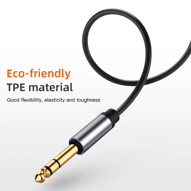 Audio Cable Double 6.35mm Male Mono Jack to Stereo 3.5mm Jack Aux Cord  3.5mm to Dual 6.5mm Adapter Jack Wirefor iPad Laptop - AliExpress