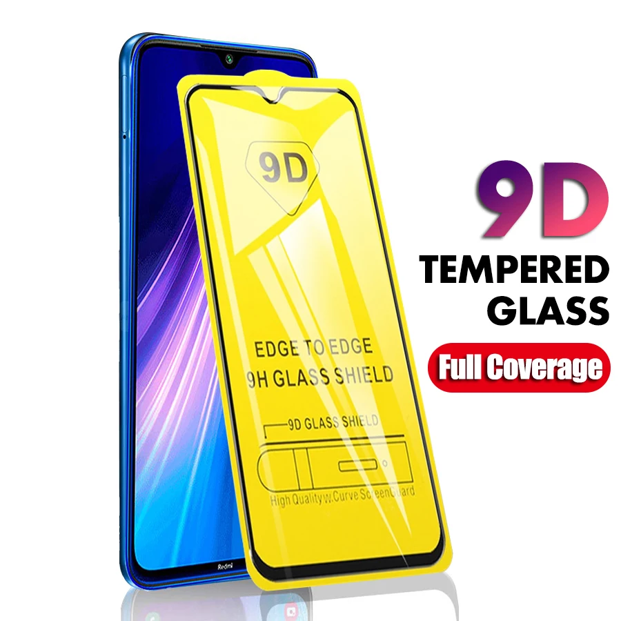 9D Protective Glass on the for Xiaomi Redmi Note 8 Pro Screen Protector Tempered red mi | Мобильные телефоны и аксессуары