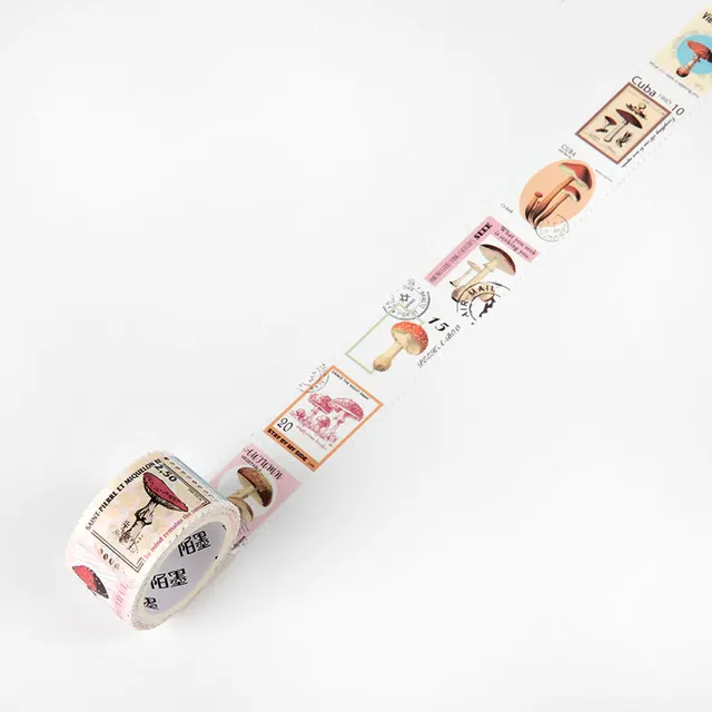 Mr Paper 8 Designs Retro Post Office Plant Stamp Tapes Scrapbooking Deco Sticker Masking Tapes Easy to Tear B