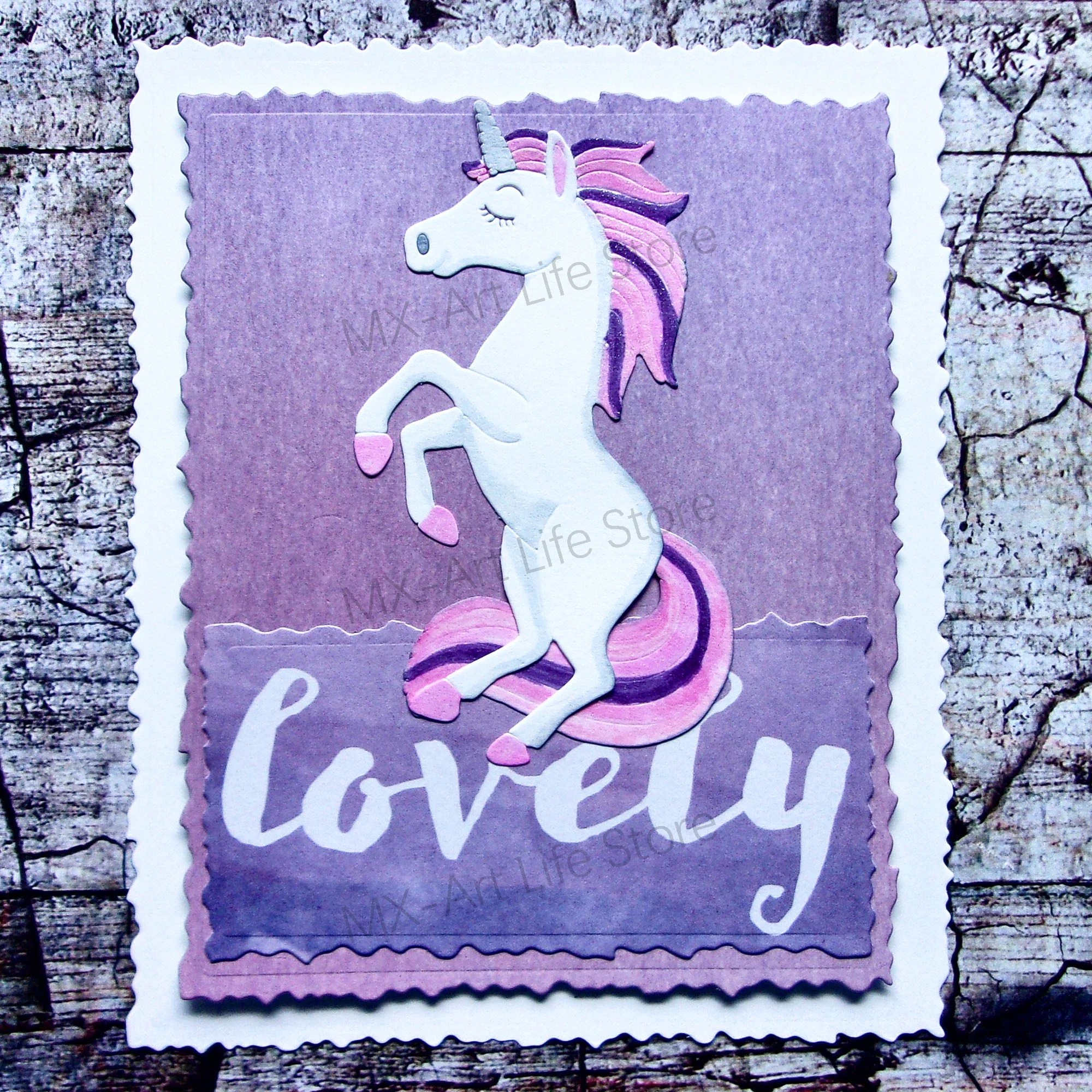 Цветные металлические Вырубные штампы в виде единорога летающая кукла трафарет