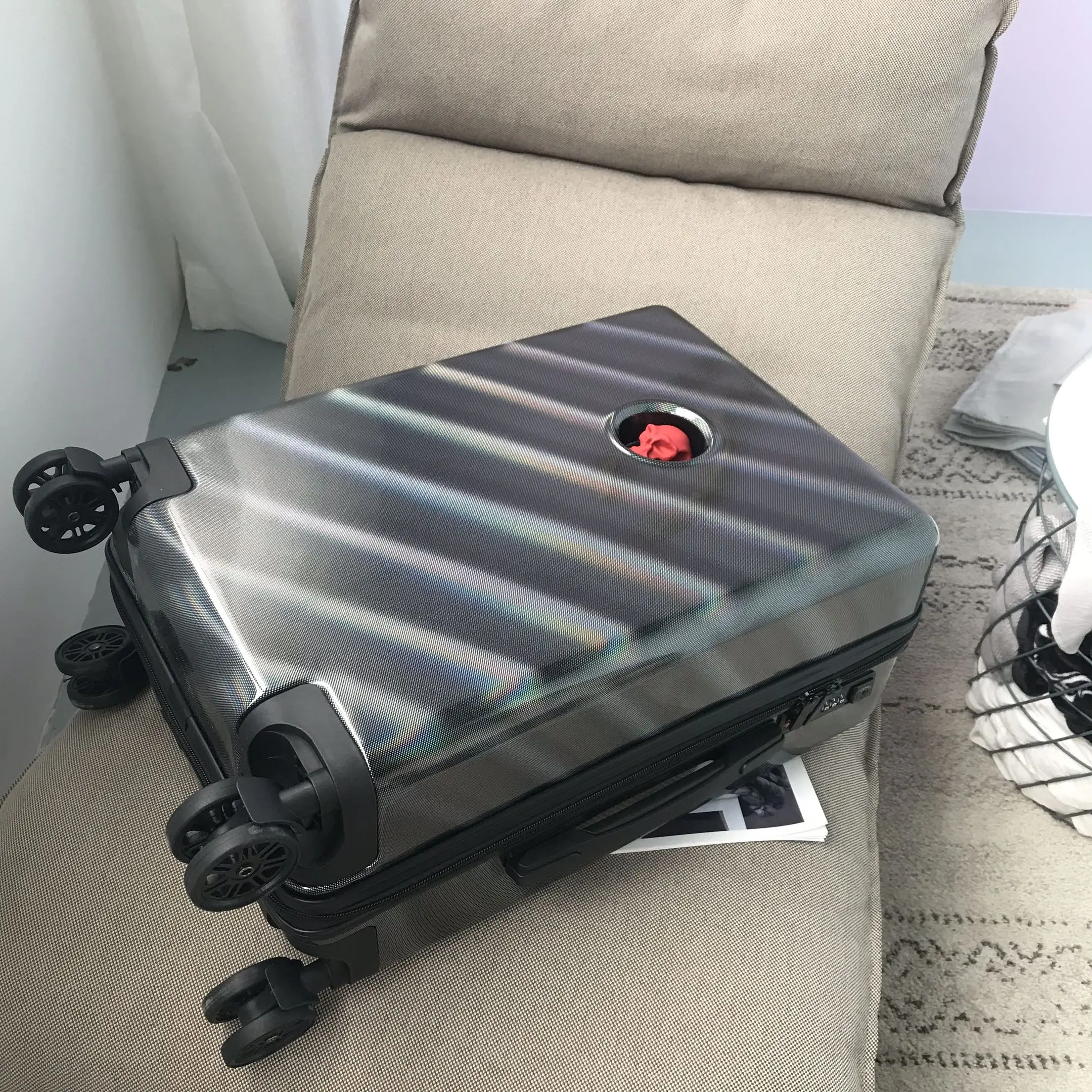 Laser-red Темный череп будет персональный багаж 2" интернат PC Roling багаж фирменный туристический чемодан на вращающихся колесиках - Цвет: Laser-red