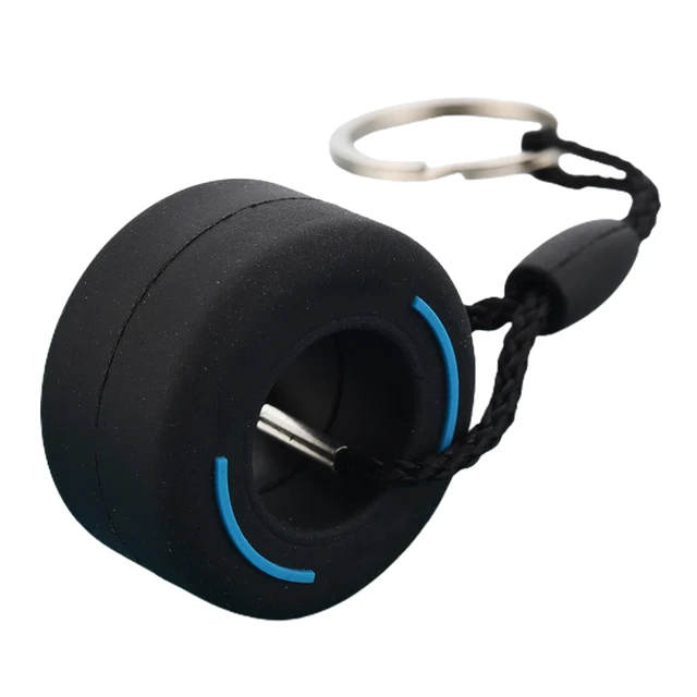 Simulation Cartoon Small Tire Keychain PVC Soft Rubber Key Ring Car Decoration Accessories PVC tire keychain Car pendant Blue