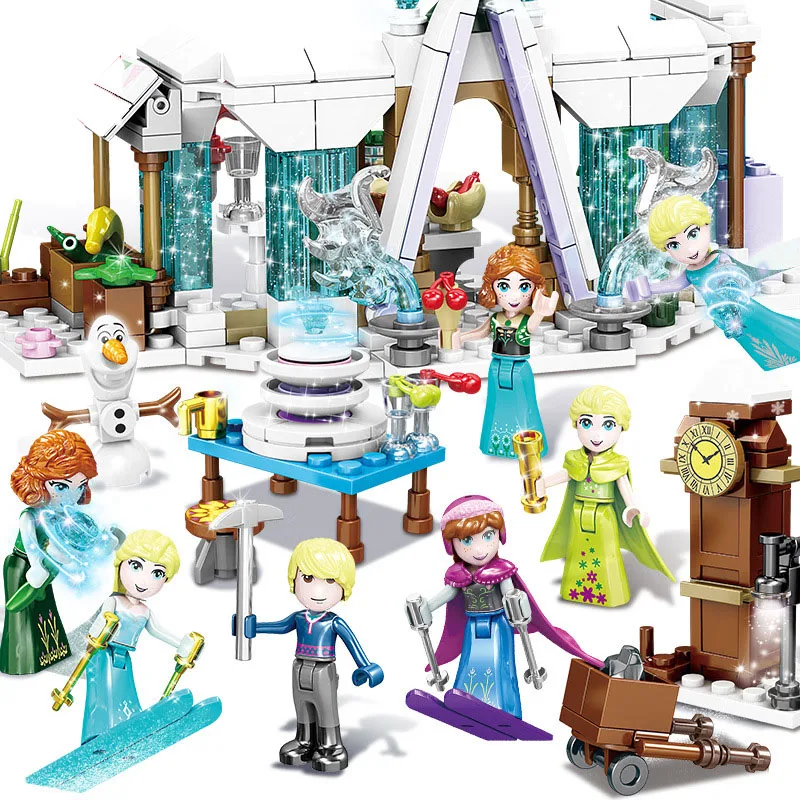

Children Building Blocks Brick Toys Ice Snow Princess Party Model Kit Girls Diy Educational Assembled Kids Birthday Gift New O41