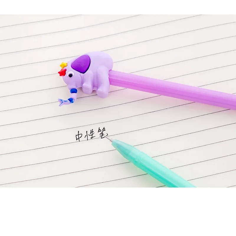 4 шт. гелевая ручка Kawaii elephant 0 5 мм черная цветная чернильная Шариковая подарок для