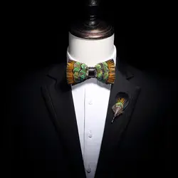Бесплатная доставка Мужская мужской моды Жених с жемчугом ручной работы перо галстук-бабочка мужчин корейский Британский мужские