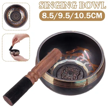 

Tibetan Meditation Singing Bowl Nepalese Buddhist Chanting Bowl Buddhist Sound Therapy Bowl Mallet Mat Copper Handmade Carft