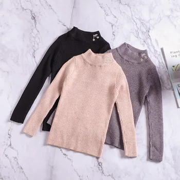 

Girls Sweaters Ribbed Sweater Children Clothing Kids Wear Baby Clothes Toddler Cherry Embroidery New 2020 Autumn Winter