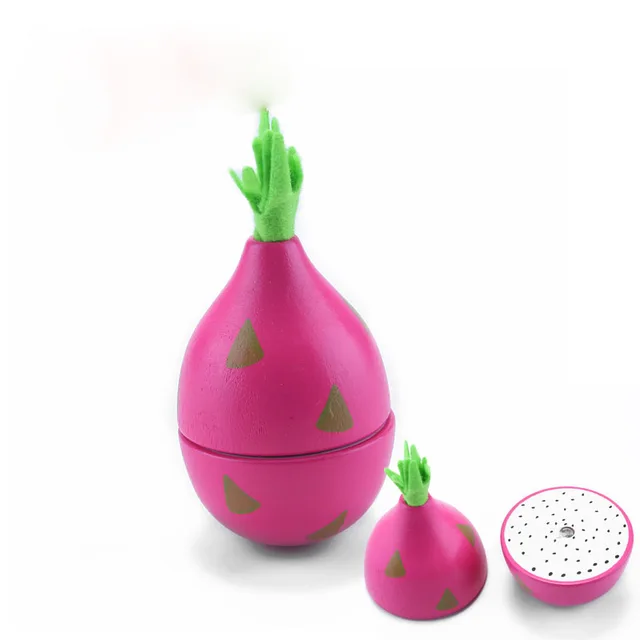 [Toy Woo] Wooden Cutting Kitchen Toy Pretend Play Fruit Vegetable Baby Educational Food Toys Children's Kitchen Play Gifts Pitaya