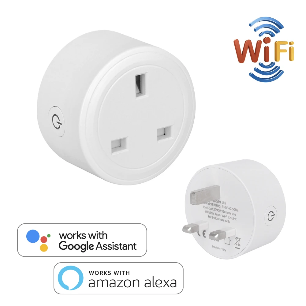 Skup Gniazdo przełącznika WiFi wtyczka UK bezprzewodowy przedłużacz zdalny adapter gniazdka licznik energii inteligentna automatyka domowa Alexa Google kompatybilny