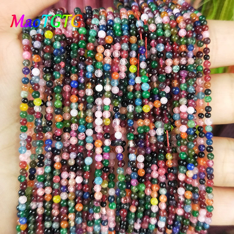 

Wholesale 2.5mm Natural Stone Interval Beads For Jewelry Making DIY Bracelet Necklace Colored Spaced Round Beads Accessories