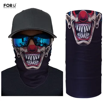 

FORUDESIGNS Seamless Face Scarf Mouth Bandanas Mask Gothic Skull Designer Neck Gaiter Tube Headwear Wind Dust Protection Turban