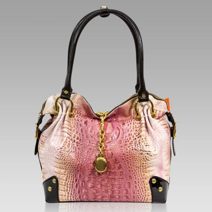 

ALLIGATOR EMBOSSED GENUINE LEATHER PURSE TOTE SATCHEL SHOULDER WOMEN BAG TOP HANDLE WHOLESALE