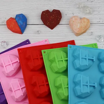 

than Silicone Cake Mould 6 Cavity Small Heart Chocolate Mold DIY Handmade Soap Mold Stereo Handmade Soap