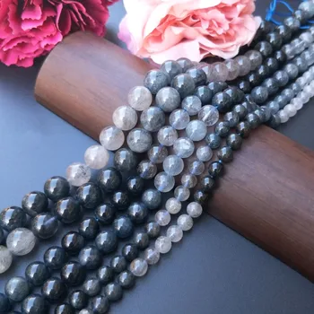 

blue hair crystal round 6/8/10mm 15inch for DIY jewelry making loose beads FPPJ wholesale beads nature gemstone