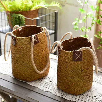 

Hand-woven Vase Flower Basket Dried Flower Flower Arrangement Accessories Storage Basket Living Room Decoration Flower Basket