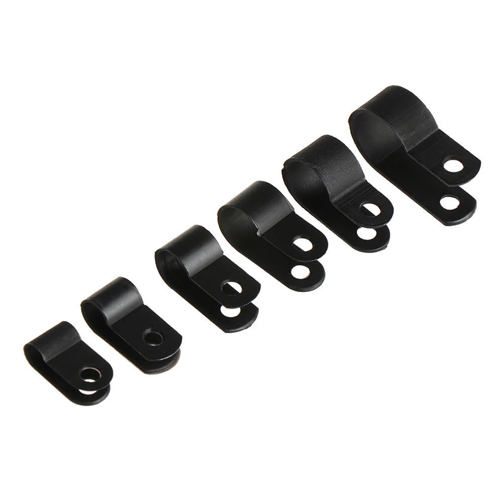 Fasteners for Cable & Tubing Black High Quality Black  Nylon Plastic P Clips 