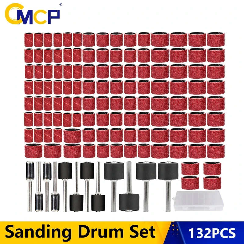 

CMCP Rotary Tool Sanding Band Set 132pcs Abrasive Tools Sanding Drum Set With Mandrels For Dremel Accessories