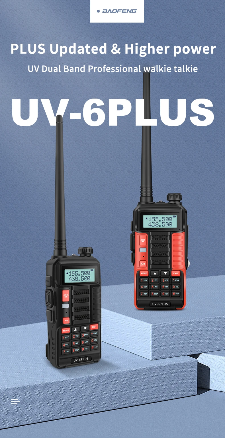 two way radios for sale Baofeng UV-6 PLUS Longer range Walkie Talkie Rechargeable 7W Power Dual Band ham radio transceiver  uv-5r  cb radio For Hunting mini walkie talkie