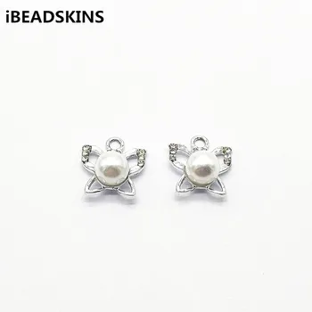 

New arrival! 17x16mm 100pcs Rhinestone Butterfly shape Charm for hand Made Earrings parts DIY/ Jewelry Findings & Components