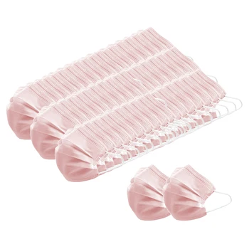 

Lots 100 3 Layer Disposable Face Masks Cover Anti Haze Dust Protection Pink