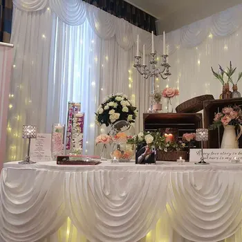 

New 2/3/4M Removable White Swag Wedding Backdrop Swag Photography Curtains Decor Window Curtain Drape Background Decorations