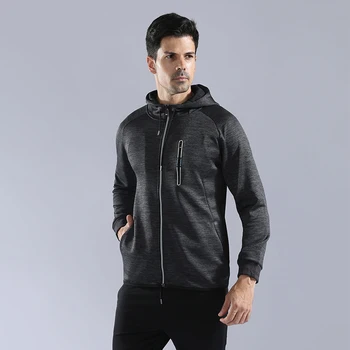 

Autumn And Winter Sports Fitness Hooded Pullover Zipper Jacket Leisure Warm Elastic Gym Fitness Jacket Morning Run Sport Jacket