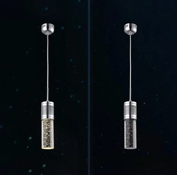 

HAIXIANG LED K9 Crystal Cylinder Lighting for Dining Room Chandelier Table Ceiling Light