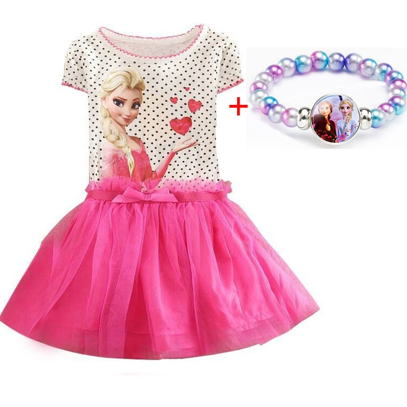 dress set G Летнее платье для маленьких девочек от 3 до 8 лет vestidos/платье принцессы Анны и Эльзы одежда для детей, праздничный костюм на день рождения - Цвет: dress set G