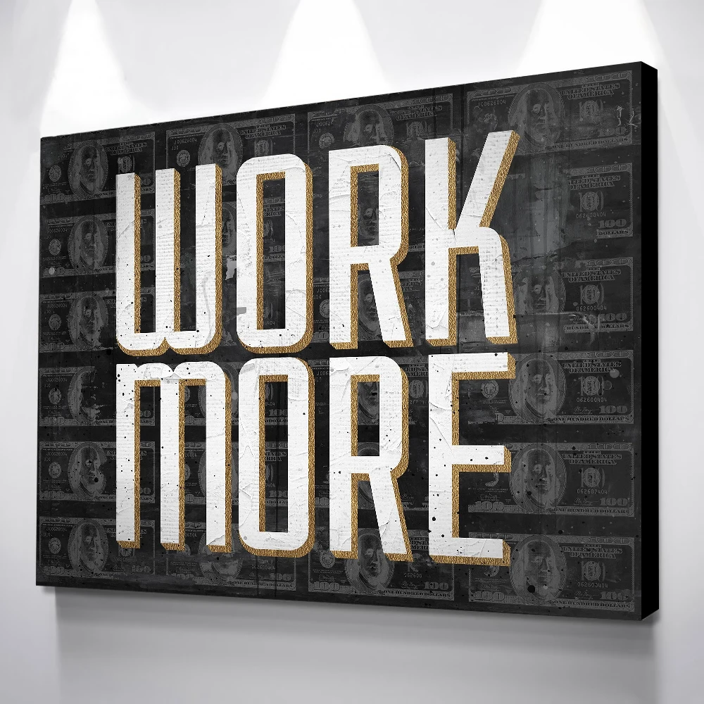 Pop Art Canvas Work More Money Canvas Prints HD Black Poster Art Wall Pictures For Living Room Decoration Drop Shipping