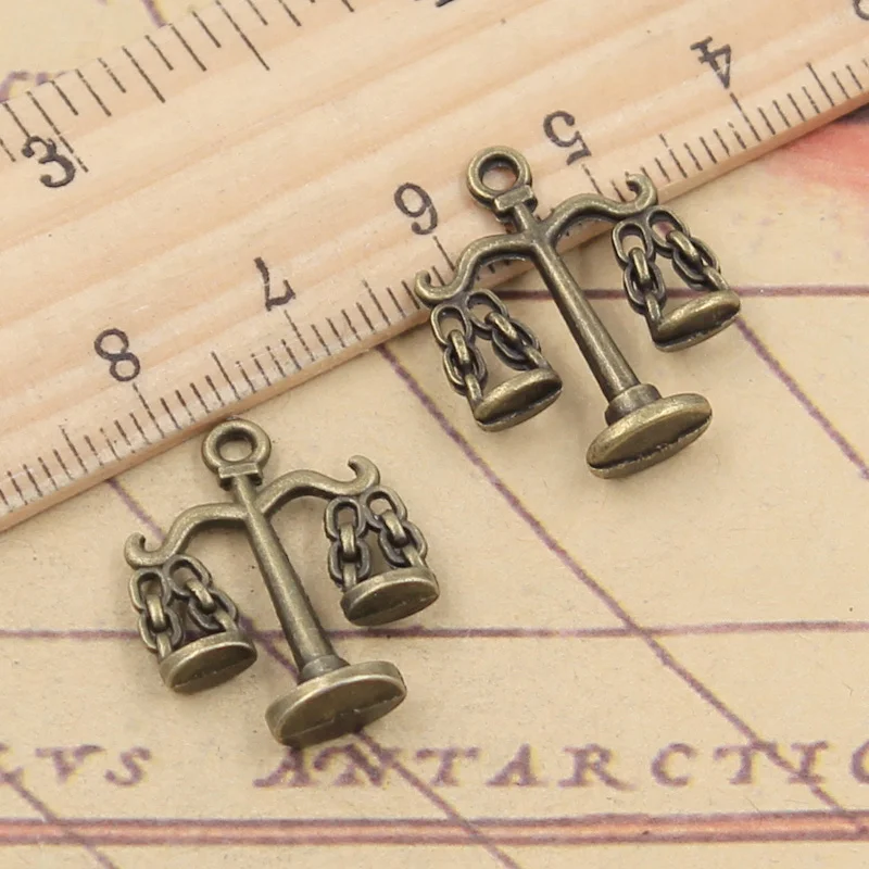 20pcs Charms Libra Scales Of Justice 17x22mm DIY Retro Jewelry Braclet Necklace Antique Bronze Silver Color Pendant