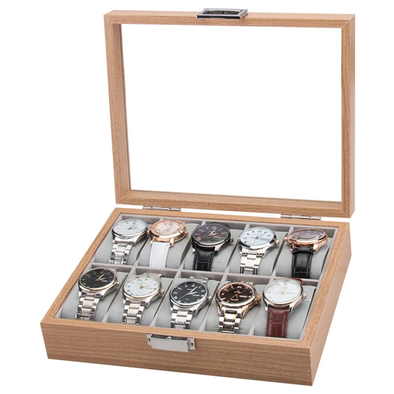 

1 / 2 / 3 / 6 / 10 / 12 Slot / Grid Box For Watches Wooden Portable Display Container Storage Holder Home Organizer Case Gift