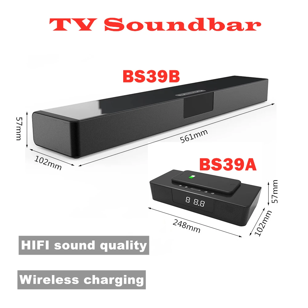 Cheap Home Theater Sound Bar TV Echo Wall Wireless Bluetooth Speaker Subwoofer 4D Stereo with Wireless Charging Function caixa de som