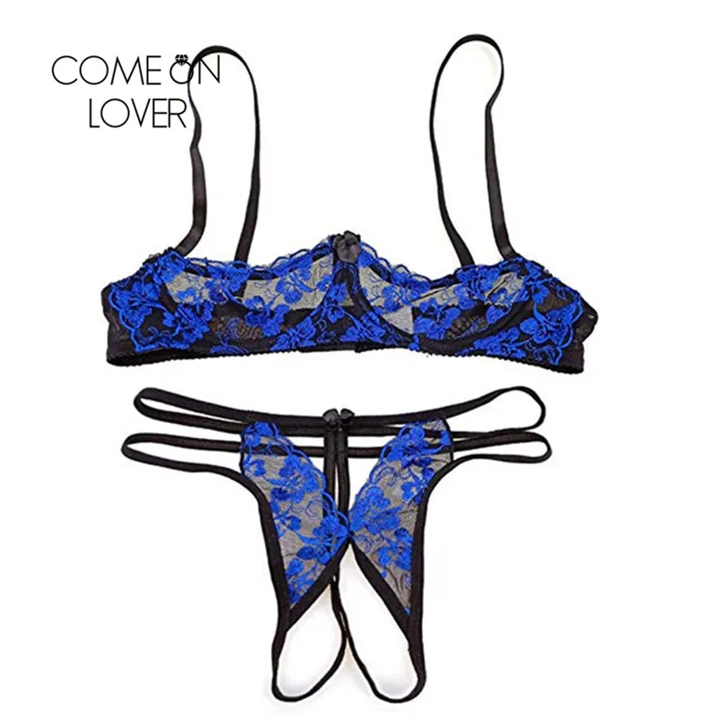 

Comeonlover Lace Open Bra Underwear Set Embroidery Women Sexy Lingerie Sets Hollow Backless Open Crotch Lenceria Encaje RI80977