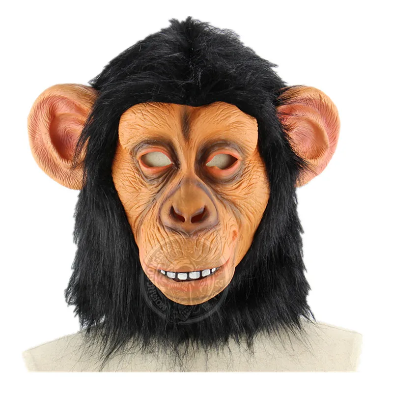 yellow ape Страшный динозавр, тигр, панда, единорог, собака, резиновая маска животного, латексные Вечерние Маски для животных, Детские Вечерние Маски для маскарада на Хэллоуин, забавная маска - Цвет: yellow ape