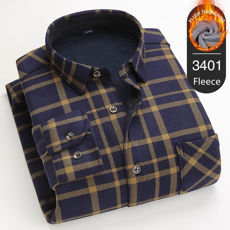 Camicia Invernale Uomo In Flanella - Maniche Lunghe, Cotone Lino, Stile Prete, Per Vacanze - Foto 5
