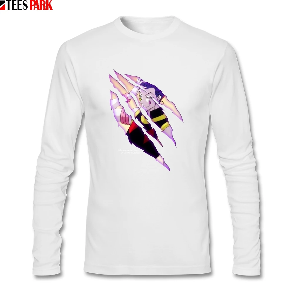 Футболка Hisoka Cool Hunter x Hunter Мужская крутая футболка из хлопка Одежда для взрослых топы с принтом Футболка с длинным рукавом для мужчин