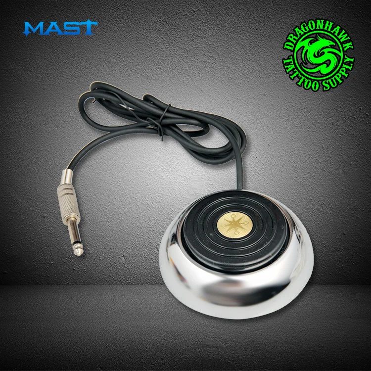 Tattoo Machine Power Supply Stainless Steel 360 Round Foot Pedal Switch | Красота и здоровье