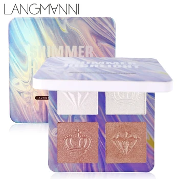 

LANGMANNI 4 Colors highlighter face bronzer highliter Brighten highlighter makeup highlighter palette iluminador shimmer TSLM1
