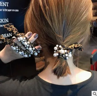 Faixa de Cabelo Anel de Cabelo Acessórios de Cabelo Tecidos Lote Multi Faça Você Mesmo Rainbow Pearl Leopardo Cabelo Elástico Styling Ferramentas Ha574 200 Pçs –