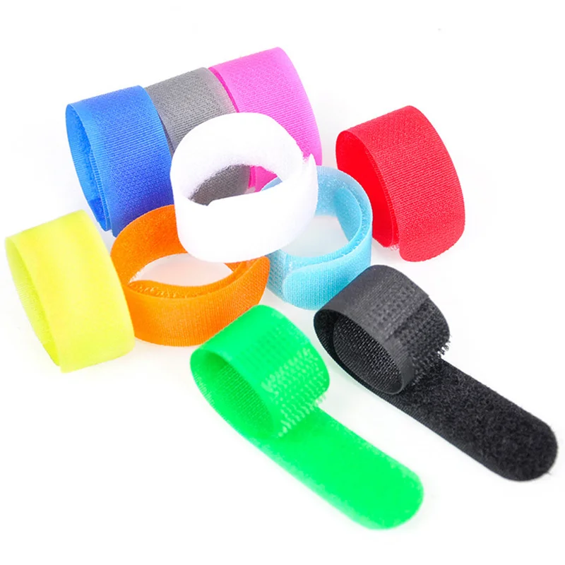 

20pcs Reusable Fastening Wire Organizer Cord Rope Holder Colorful Fasten Reusable Magic Tape Power Wire Loop Tape Cable Ties