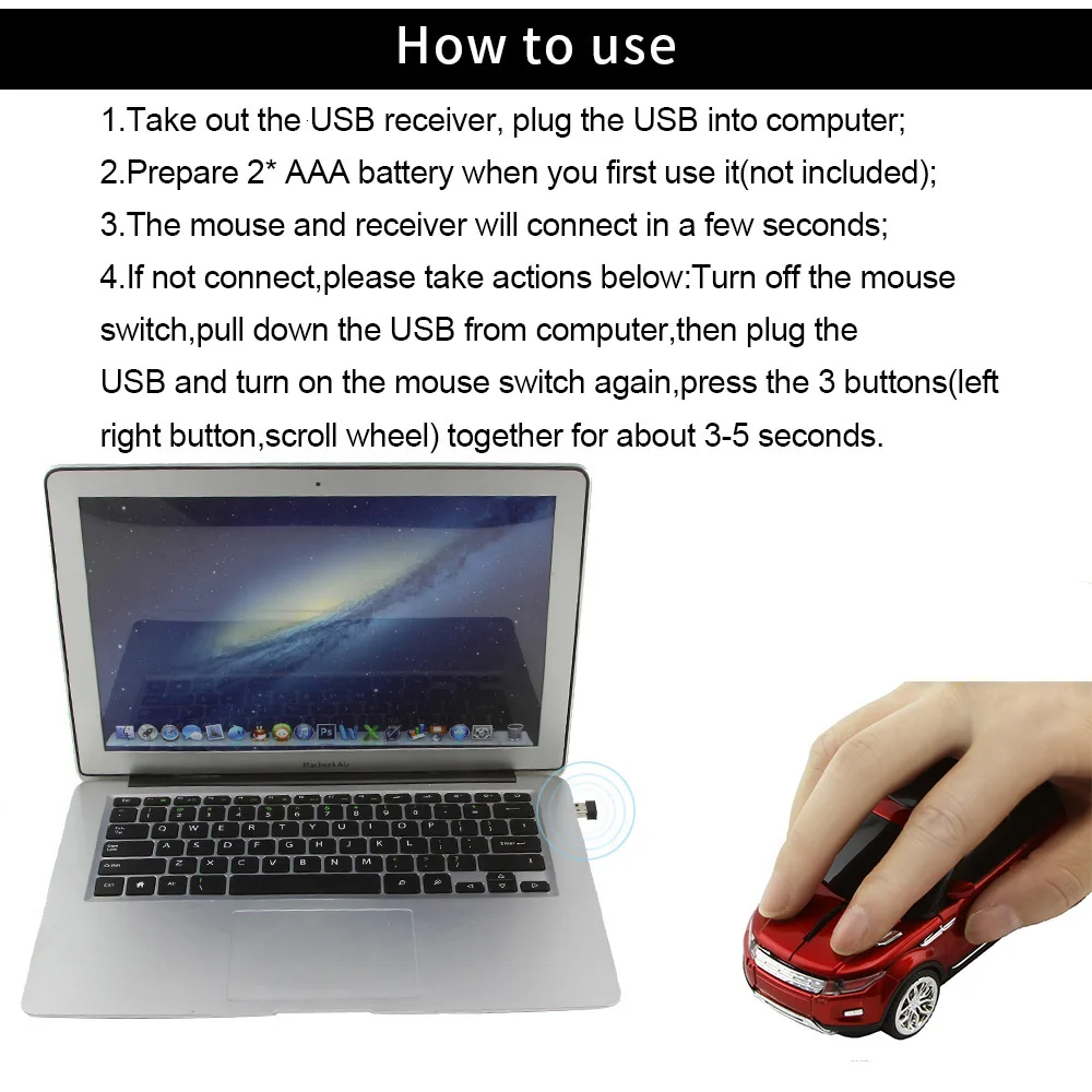 Беспроводная мышь классная Автомобильная мышь 1600 dpi USB 3,0 приемник оптическая компьютерная мышь 2,4 GHz эргономичные мыши для ноутбука ПК