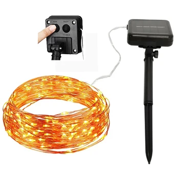 

LED Solar Copper Wire Outdoor Lamps LEDs String Lights Fairy Holiday Christmas Party Garlands Garden #H