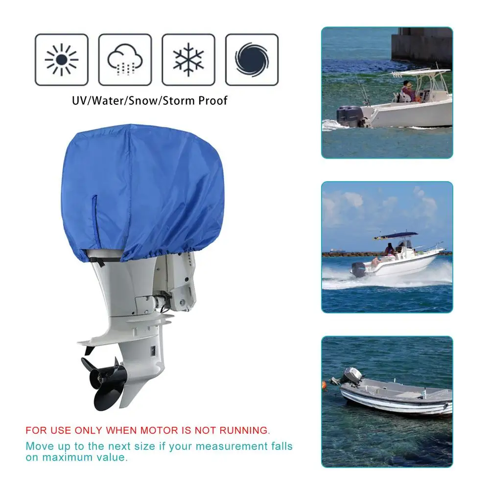 SS SUNSBELL Outboard Motor Cover Waterproof Outboard Engine Protective Cover Oxford Cloth Easy to Use Boat Motor Cover Motor Hood Cover Protector for Outdoor Use 