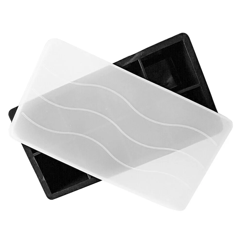 Пудинг Желе морозильная форма для приготовления льда с крышкой кухонные инструменты куб лоток аксессуары для дома прочный холодильник 8 решеток лето - Цвет: Черный