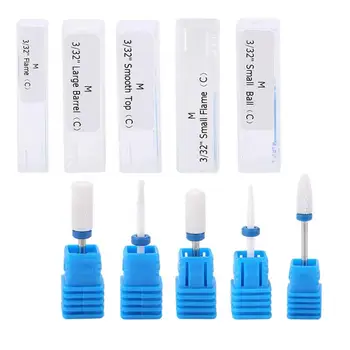 

5 Type Ceramic Cylinder Shape Grinding Head Nail Drill Bit for Nail Polishing Manicure Machine Nails Accessoires Tools