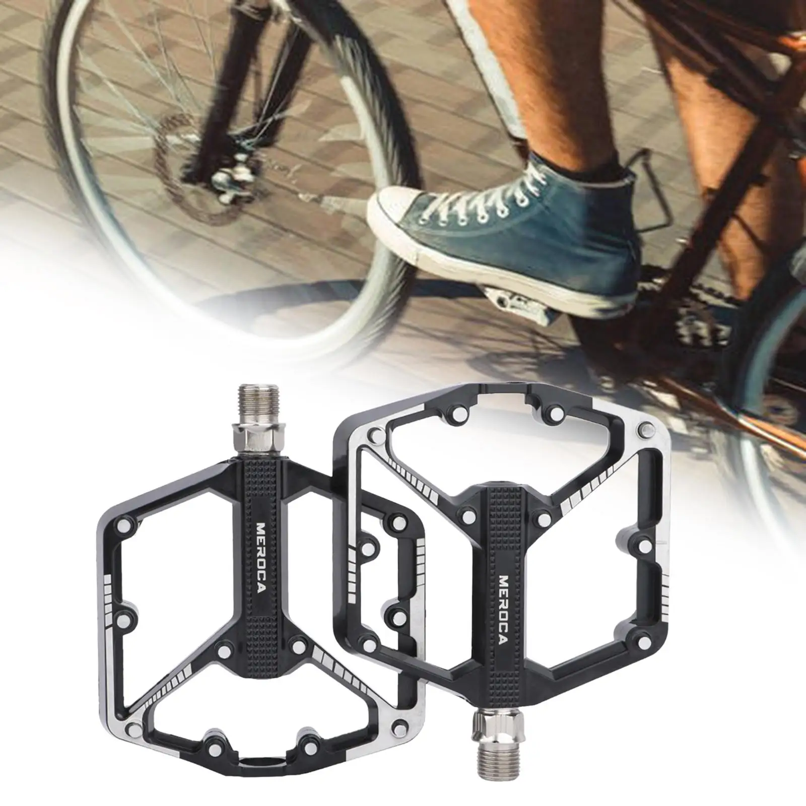 1 Pair Road Mountain Bike Cycling Pedal Flat Aluminum Seal Bearing For MTB BMX 
