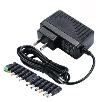 

12V 1.5A AC DC Adapter 18W Regulated Power Supply with 12PCS Replacement Plug Connectors UL Listed (ONLY for 12 Volt Device)